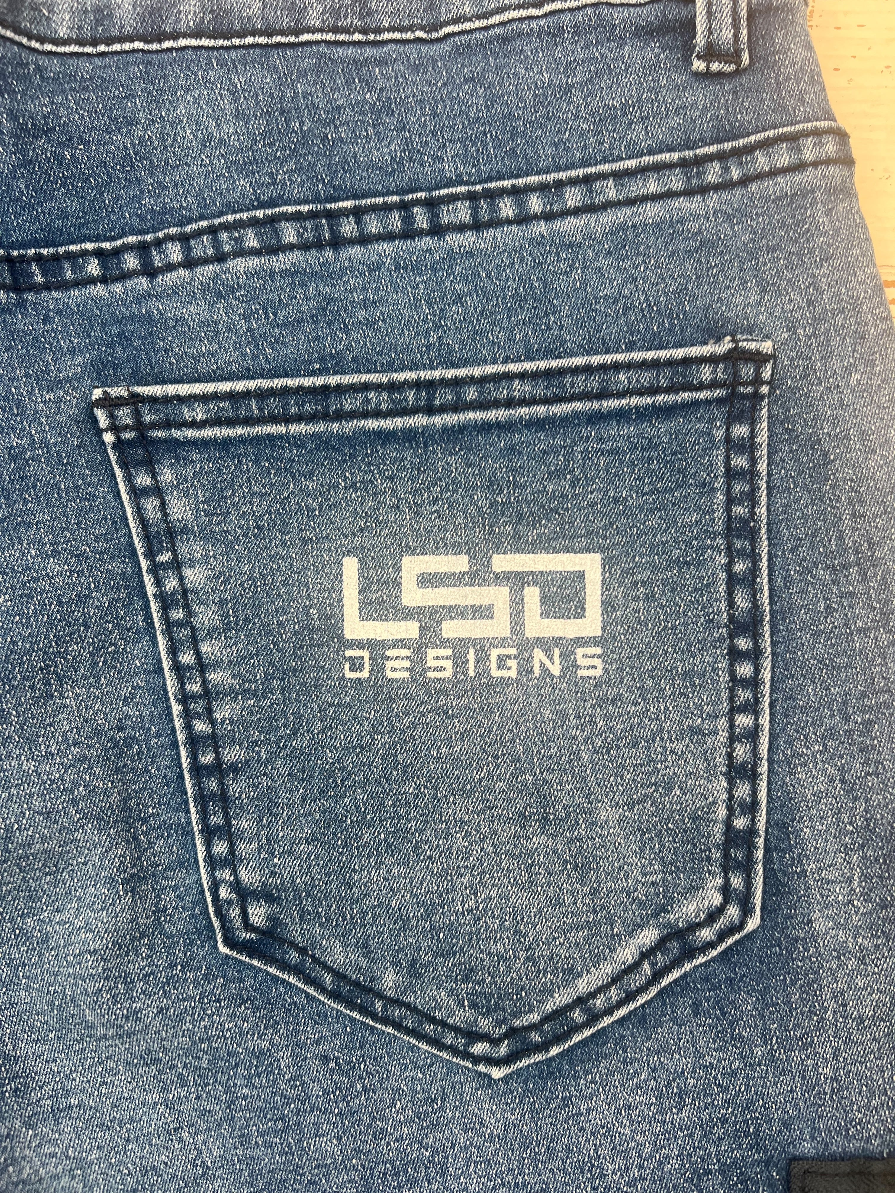 オリジナルカスタムアングラーズデニム ロゴ位置、ロゴサイズ選択(手順2)