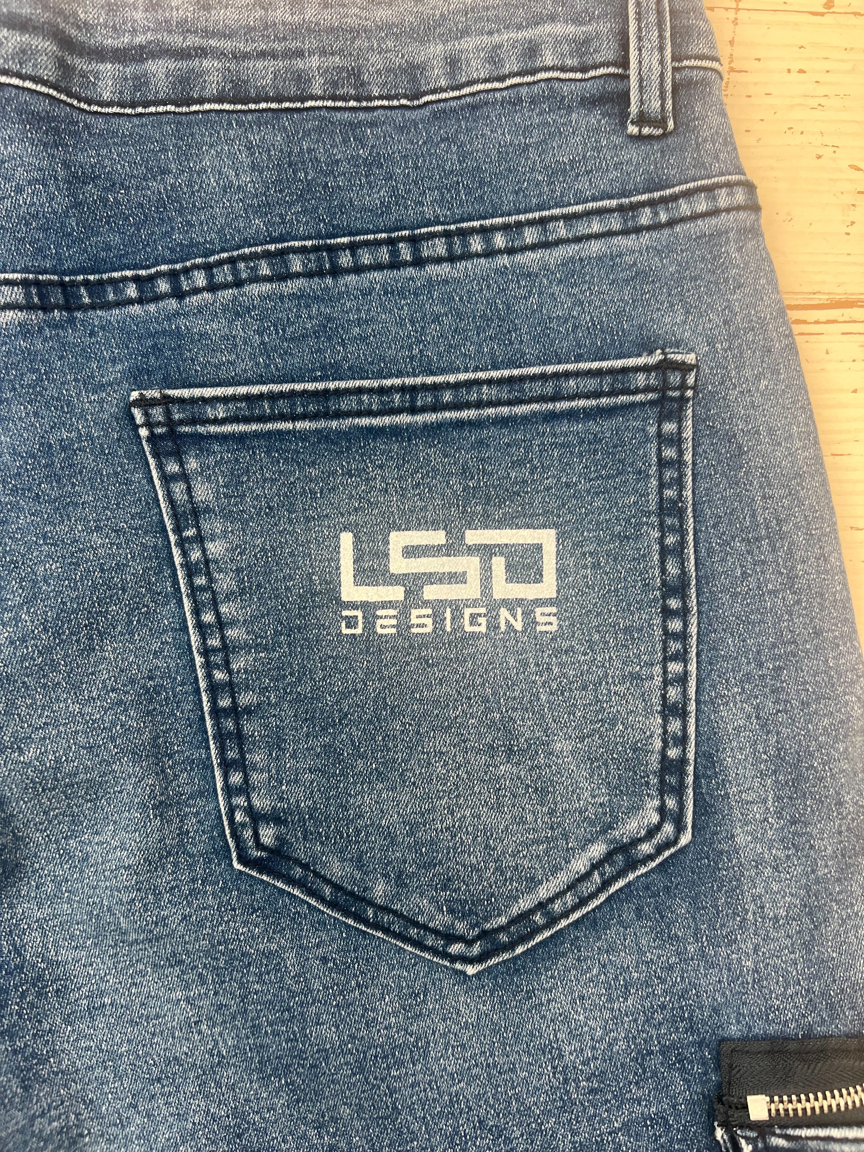 オリジナルカスタムアングラーズデニム ロゴ位置、ロゴサイズ選択(手順2)