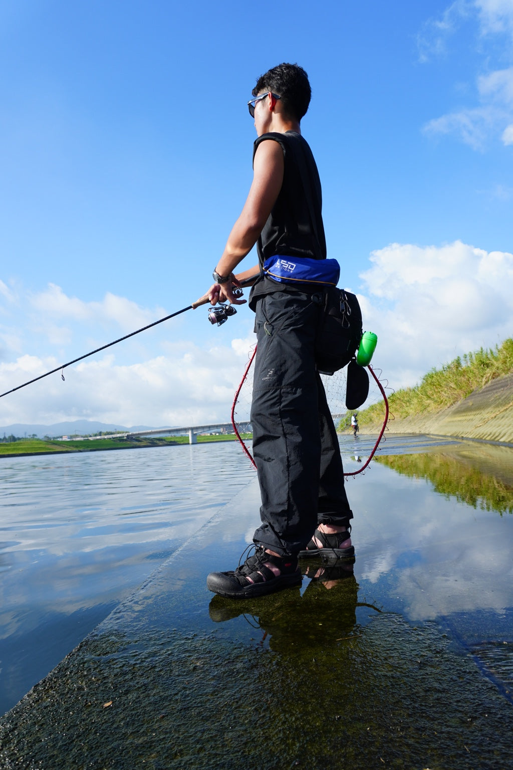 釣りの現場で着用したWater Gear Sandalの実写
