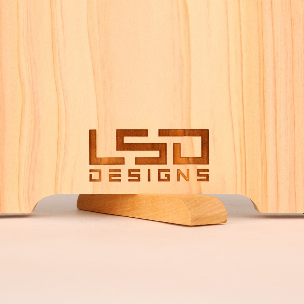 Bespoke chopping board with LSD DESIGNS logo "Tosa Dragon" Shimanto Hinoki single board